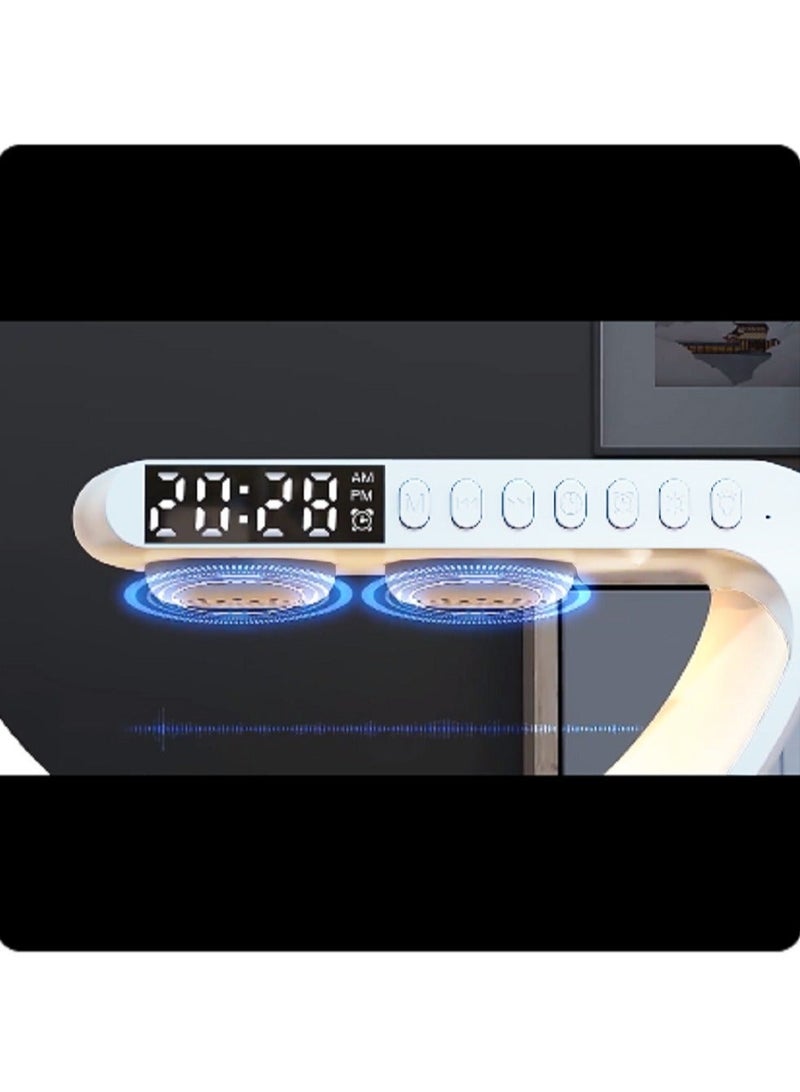 White Wireless Fast Charger LED Night Light Stand Digital G Alarm Clock (BT-3401) - Image 3
