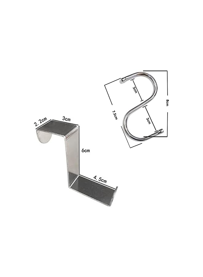 promass Door Hooks, 8 PCS Over the Door Hangers Hooks Heavy Duty Organizer Hooks for Living Room, Bathroom, Bedroom, Kitchen Hanging Clothes, Towels, Hats, Coats, Bags (4 Z Type Hook+4 S Type Hook) - Image 2