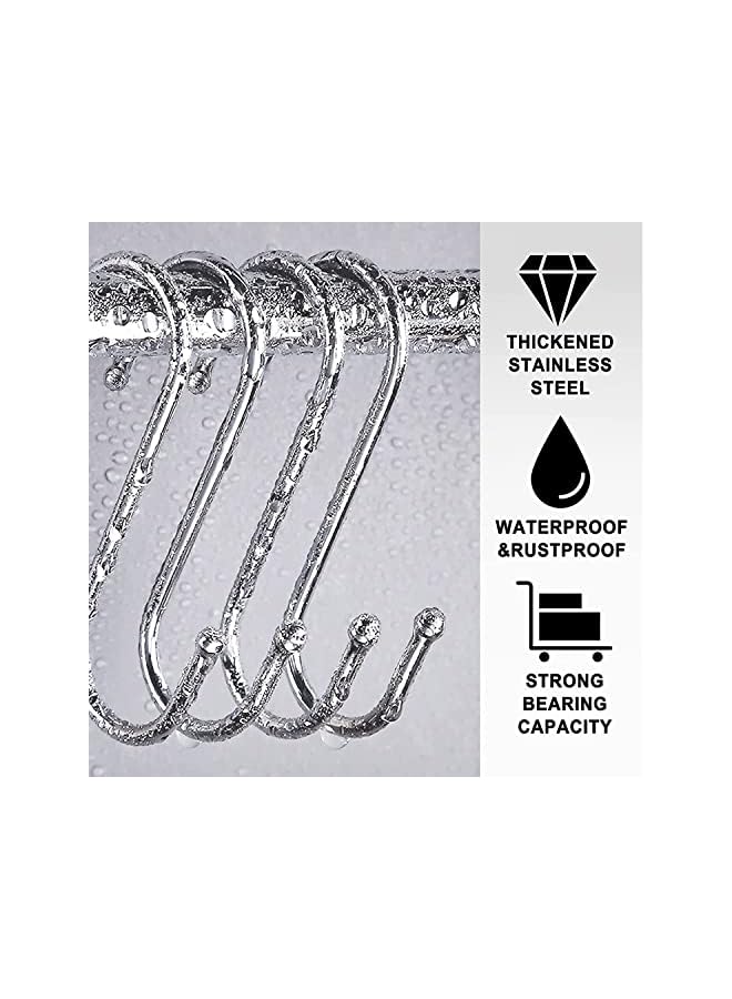 promass Door Hooks, 8 PCS Over the Door Hangers Hooks Heavy Duty Organizer Hooks for Living Room, Bathroom, Bedroom, Kitchen Hanging Clothes, Towels, Hats, Coats, Bags (4 Z Type Hook+4 S Type Hook) - Image 4