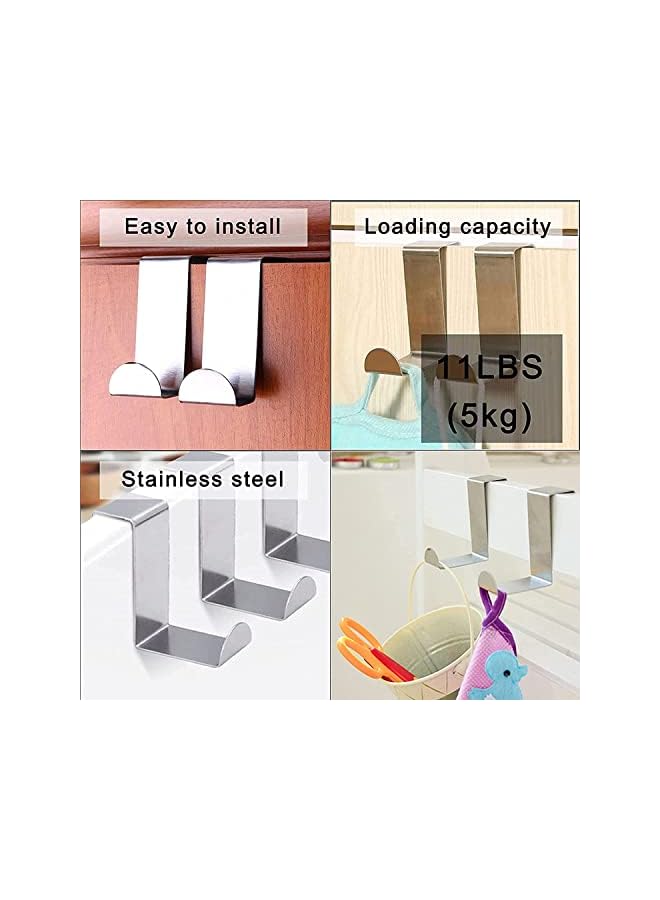 promass Door Hooks, 8 PCS Over the Door Hangers Hooks Heavy Duty Organizer Hooks for Living Room, Bathroom, Bedroom, Kitchen Hanging Clothes, Towels, Hats, Coats, Bags (4 Z Type Hook+4 S Type Hook) - Image 3
