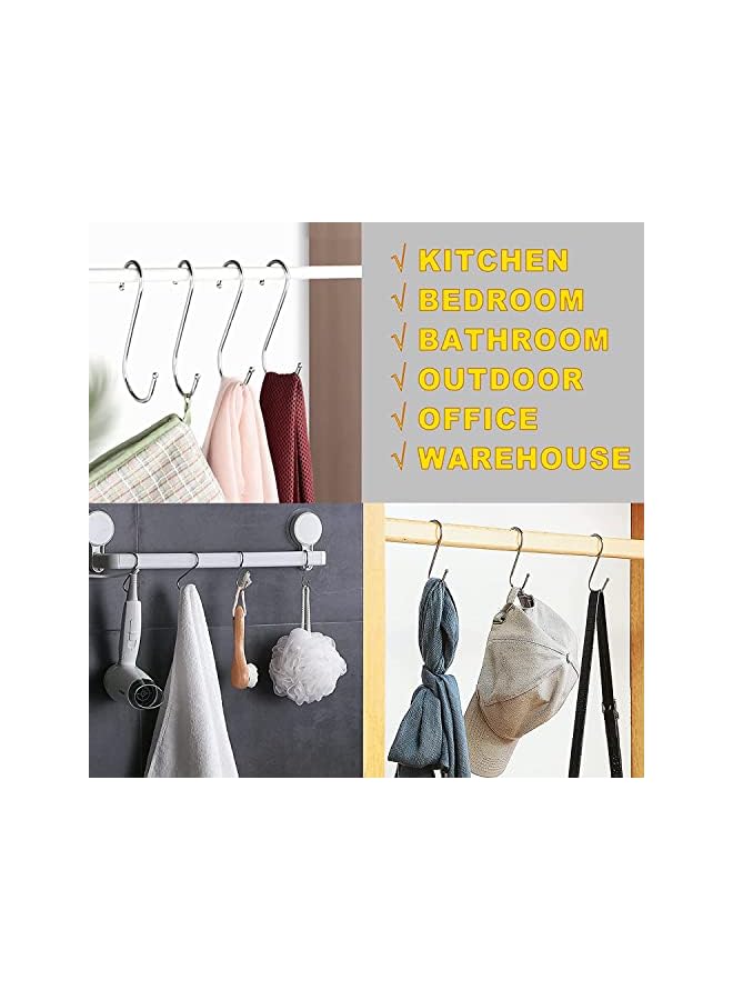 promass Door Hooks, 8 PCS Over the Door Hangers Hooks Heavy Duty Organizer Hooks for Living Room, Bathroom, Bedroom, Kitchen Hanging Clothes, Towels, Hats, Coats, Bags (4 Z Type Hook+4 S Type Hook) - Image 5