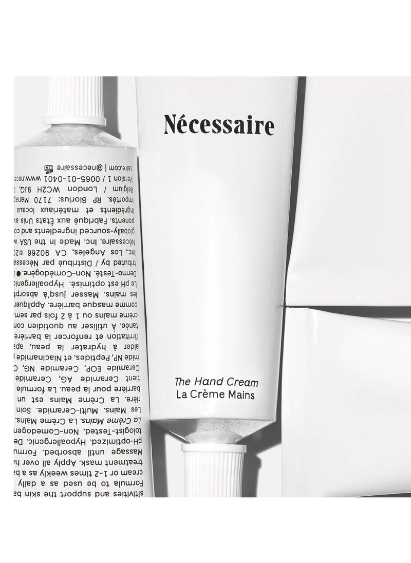 Necessaire - Nécessaire - The Hand Cream for Women & Men with 5 Ceramides & Peptides, Fragrance-Free Hand Lotion, Fast-Absorbing, Non-Greasy. - 2.2 fl oz. - Image 1