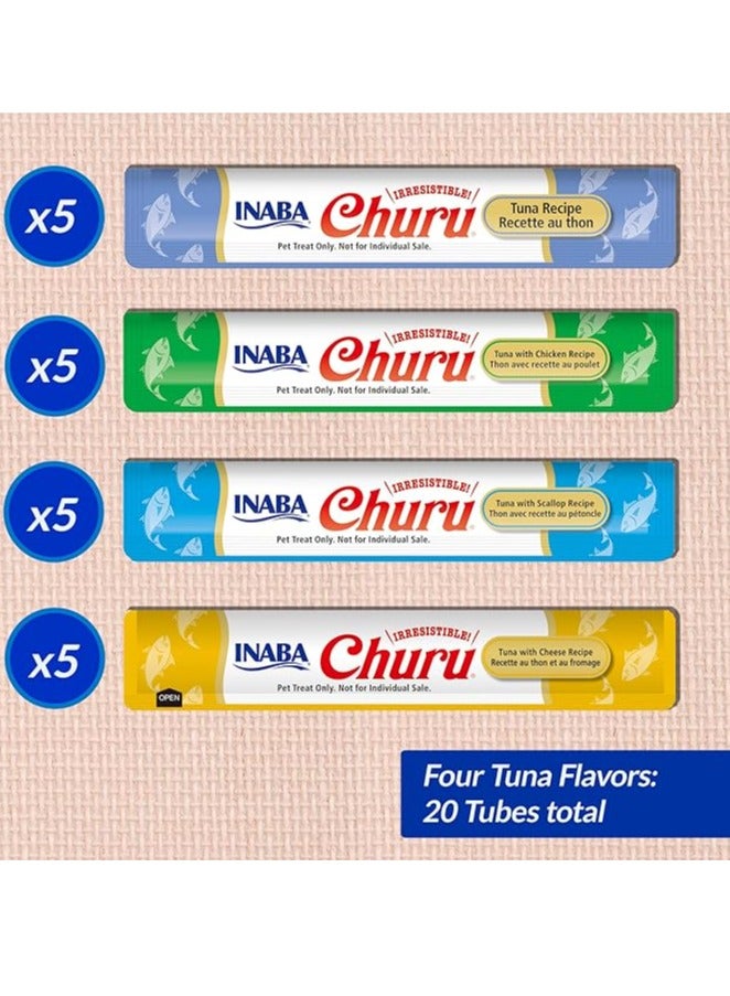 INABA Cat Wet Treat For Adult Cats With Variety tuna flavors, consisting of 20 pieces: 4x tuna, 4x tuna with chicken, 4x tuna with Scallop and 4x tuna with cheese.  Weighing 14 grams - Image 5