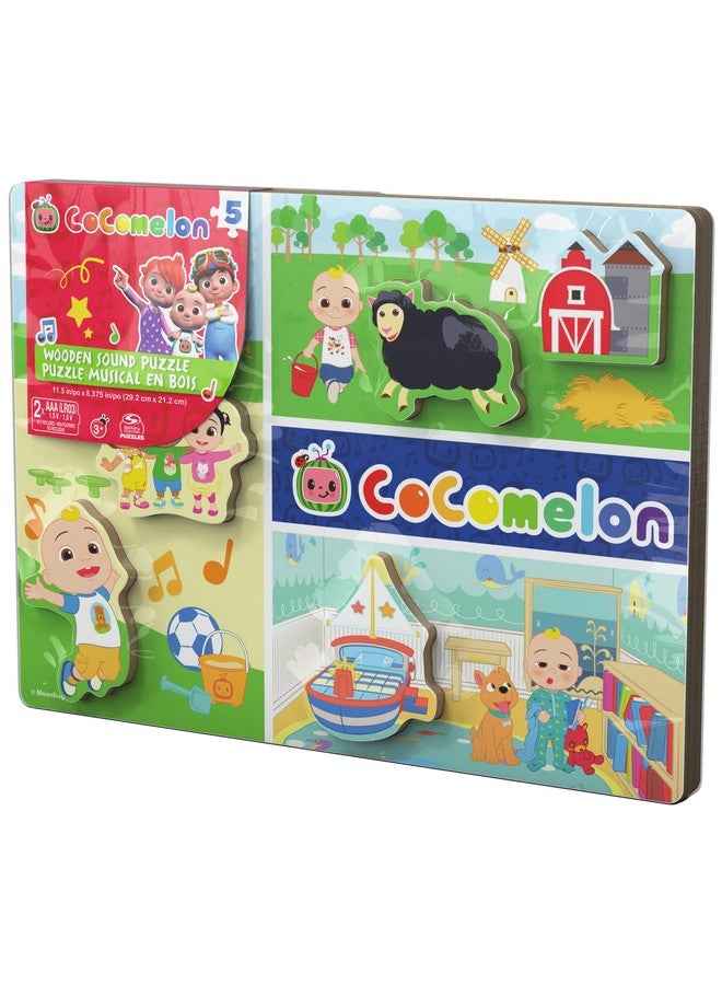 Spin Master Games ألعاب سبين ماستر، لغز خشبي موسيقي سميك من كوكوميلون، يعزف أغنية كوكوميلون، لغز للأطفال، لعبة نشاط سهلة لمرحلة ما قبل المدرسة، للأطفال والعائلة، 5 قطع، للأعمار من 3 سنوات وما فوق - Image 5