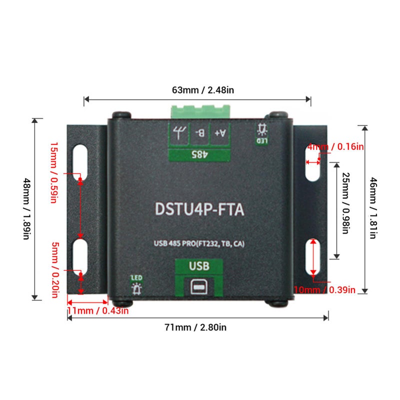Industrial Grade USB to PRO Serial Port Module with Aluminum Alloy Case - Image 4