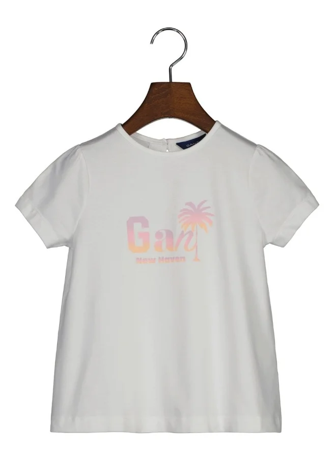 غانت Gant Girls Palm Print Short Sleeve Top