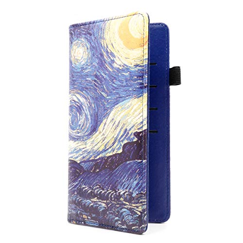 menesia Checkbook Cover for Men & Women RFID Leather Check Book Holder Wallet(Blue Starry) - Image 4