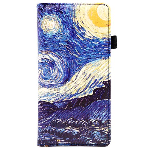 menesia Checkbook Cover for Men & Women RFID Leather Check Book Holder Wallet(Blue Starry) - Image 1