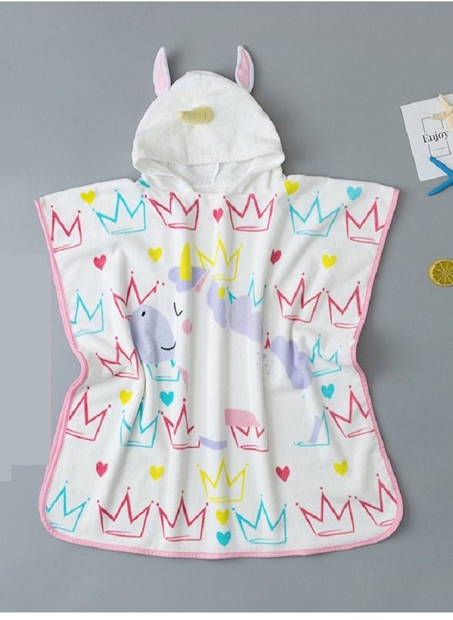 Y&D Kids Hooded Beach Bath Towel Poncho for Age 4-10 Years - Swim Pool Coverup Cape Multi-use Bath/Shower/Pool/Swim 