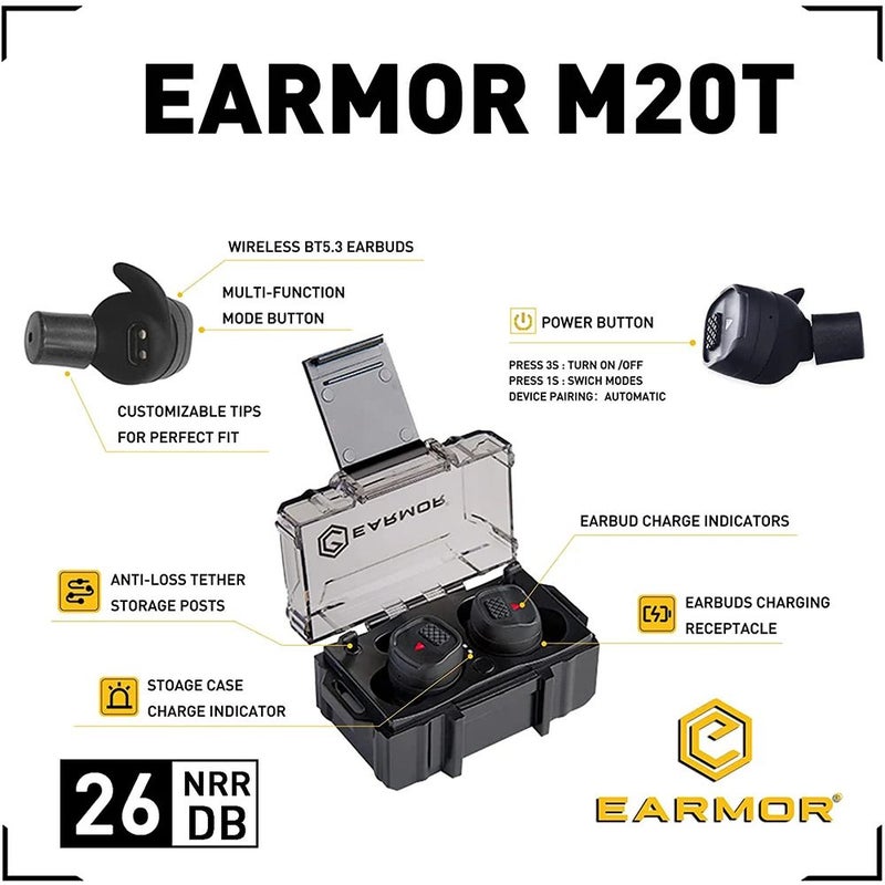 	إيرمور سماعة لاسلكية EARMOR M20T - أسود - Image 3