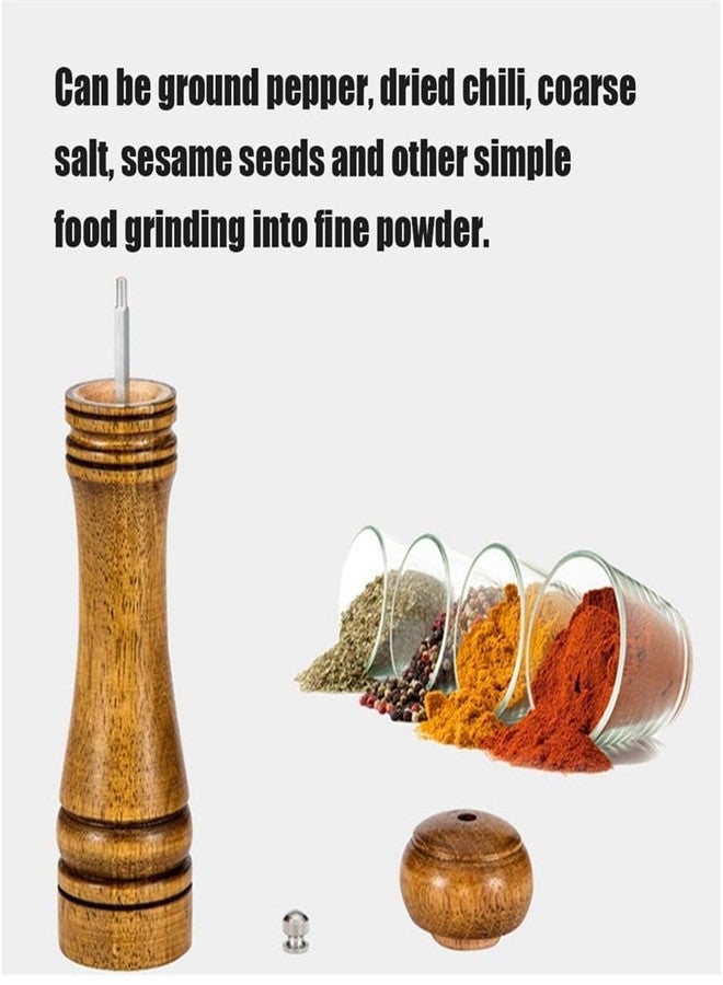2heet Premium 6″ Wooden Salt & Pepper Grinder Set – Manual Ceramic Burr Mill, Refillable & Adjustable from Fine to Coarse – Durable Hardwood Mills for Kitchen, BBQ & Dining - Image 2