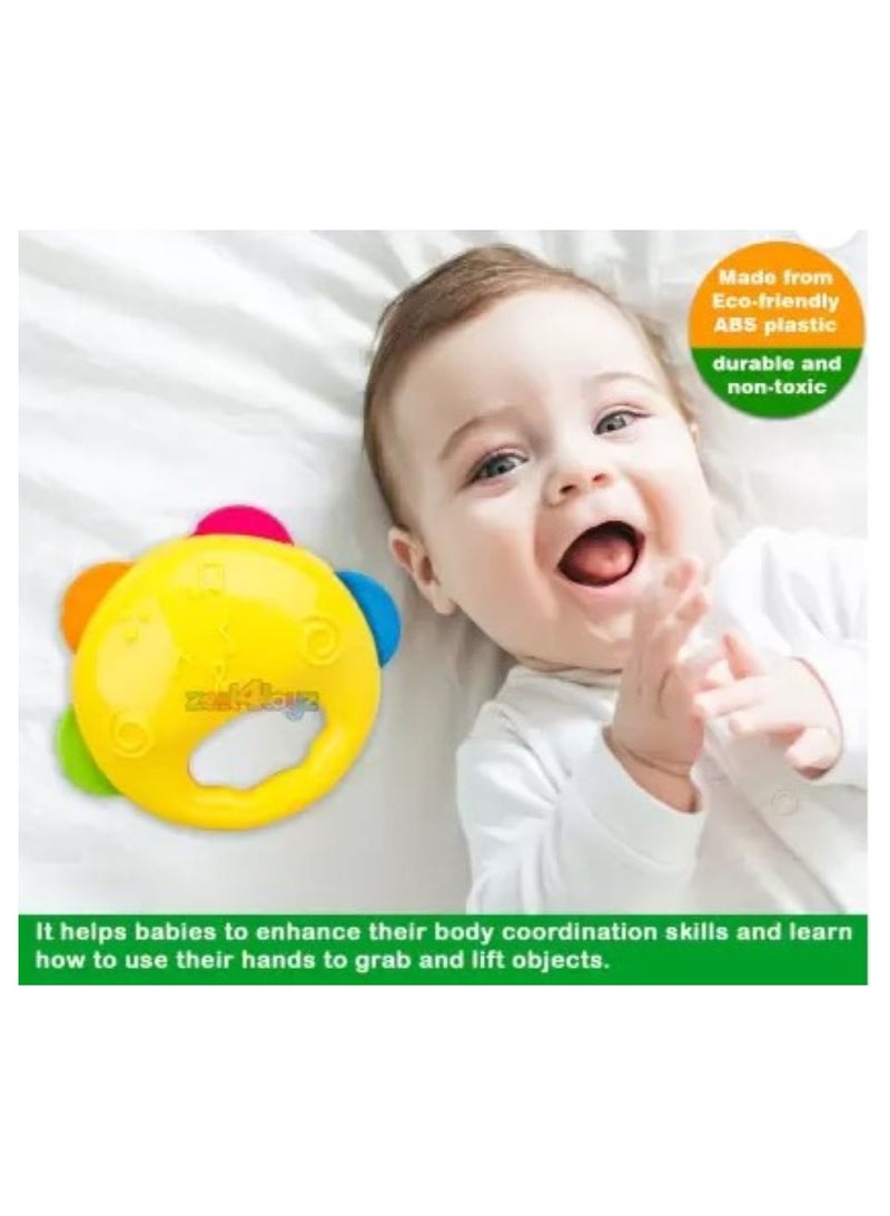 هوابايو تويز مجموعة ألعاب الخشخيشة والطبل الموسيقي - خشخيشات ملونة مكونة من 5 قطع وطبل متعدد الألوان للعب والتطور الحسي للأطفال - Image 3