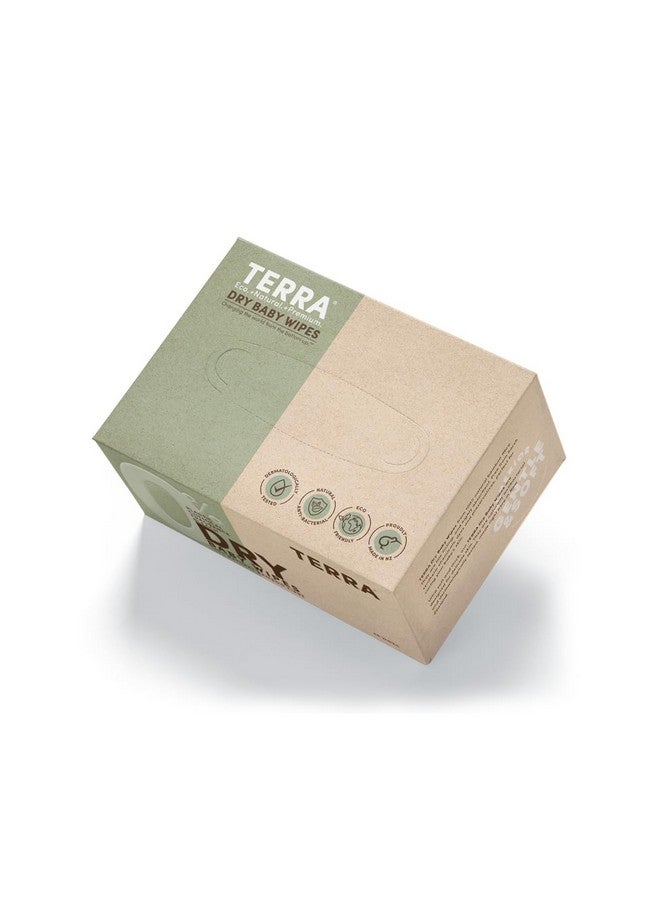 Terra مناديل الأطفال الجافة من تيرا بامبو: مناديل ألياف البامبو القابلة للتحلل، بدون رائحة، للبشرة الحساسة، عبوة واحدة تحتوي على 48 مناديل - Image 1