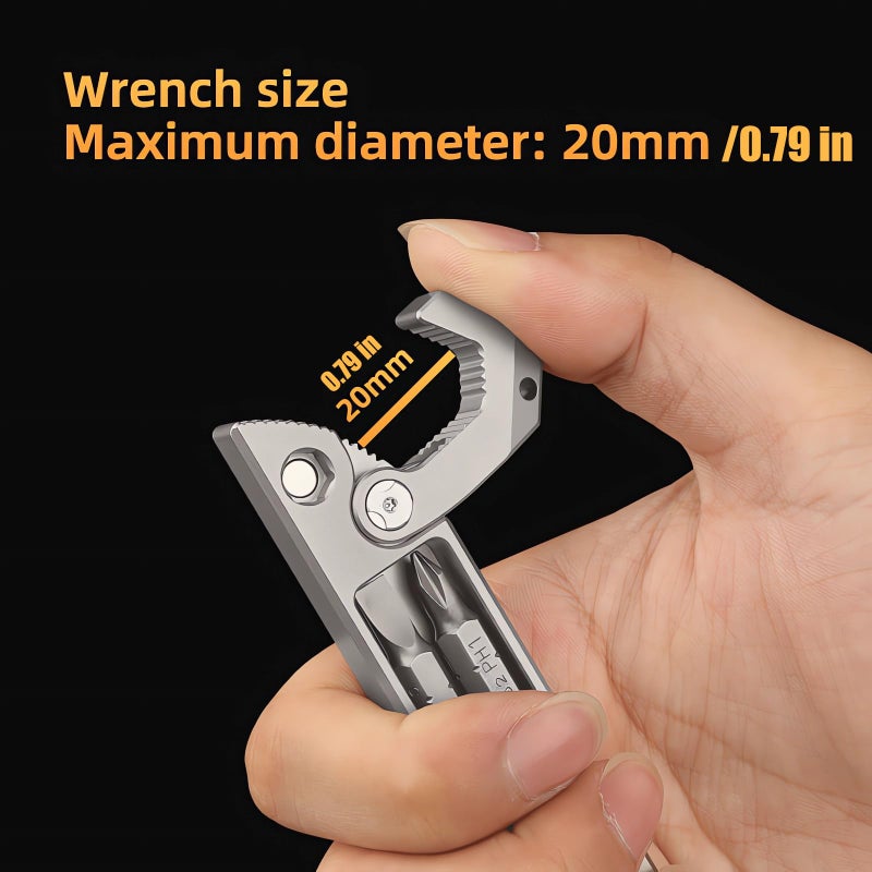 ResafeLy Titanium Pry Bar,Multi-tool,EDC Tool,Versatile Pry Tool,Bottle Opener,Wrench,Ratche screwdriver,Nail puller,Crowbar in One,Compact Versatile Pocket Pry Bar for Everyday Carry - Image 4