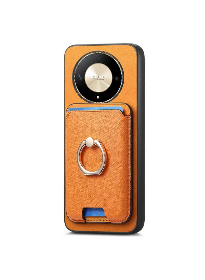 S-TOP Case For Honor X9C Retro Cross Leather Ring Vertical Insert Card Bag MagSafe Phone Case - Image 2