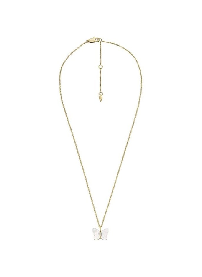 FOSSIL Necklace for Women Radiant Wings White Mother of Pearl Butterfly Chain Necklace, Length: 406mm+60mm, Width: 13.2mm, Height: 11mm, JF04424710  - Image 4