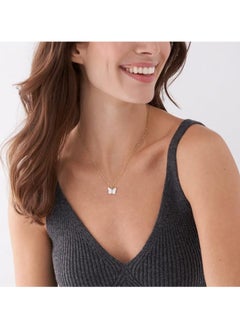 FOSSIL Necklace for Women Radiant Wings White Mother of Pearl Butterfly Chain Necklace, Length: 406mm+60mm, Width: 13.2mm, Height: 11mm, JF04424710  - Image 2