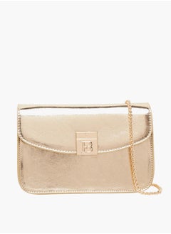 Flora Bella By Shoexpress Women's Metallic Crossbody Bag with Magnetic Closure and Chain Strap  - Image 1