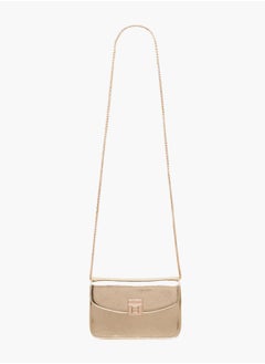 Flora Bella By Shoexpress Women's Metallic Crossbody Bag with Magnetic Closure and Chain Strap  - Image 2