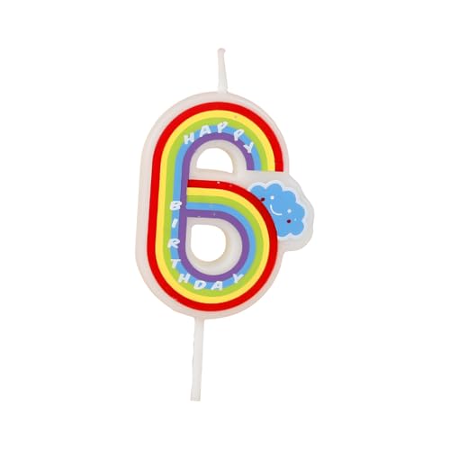 Juzfun Birthday Candles for Kids Number 6 Candles Unicorn Cake Topper Decoration Sixth Year Wedding Anniversary Size - Height 5 CM x Width 3 CM - Image 1