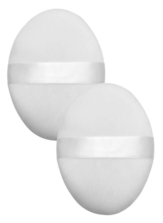 DELAYNOMORE77 Powder Puff 2 Pieces 4.1 Inch Soft Powder Makeup Puffs Pads Makeup with Ribbon Face Powder Puffs for Loose and Foundation (2PCS Extra Large Size 4.1 Inch) - Image 1