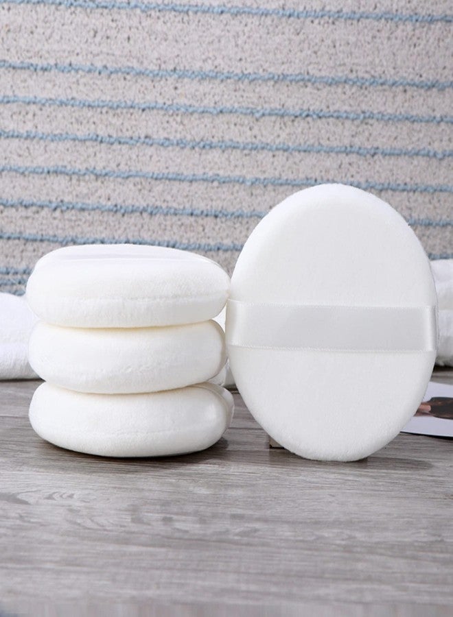 DELAYNOMORE77 Powder Puff 2 Pieces 4.1 Inch Soft Powder Makeup Puffs Pads Makeup with Ribbon Face Powder Puffs for Loose and Foundation (2PCS Extra Large Size 4.1 Inch) - Image 2