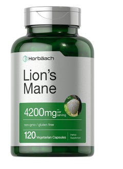 Horbaach Lions Mane Mushroom Extract 4200Mg 120 Capsules 