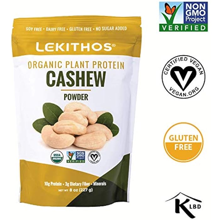 Lekithos Organic Cashew Protein Cashew Powder - 6 oz - 10g Protein - Certified USDA Organic, Non-GMO Project Verified, No Added Sugars - Certified Vegan, Gluten Free - Image 3