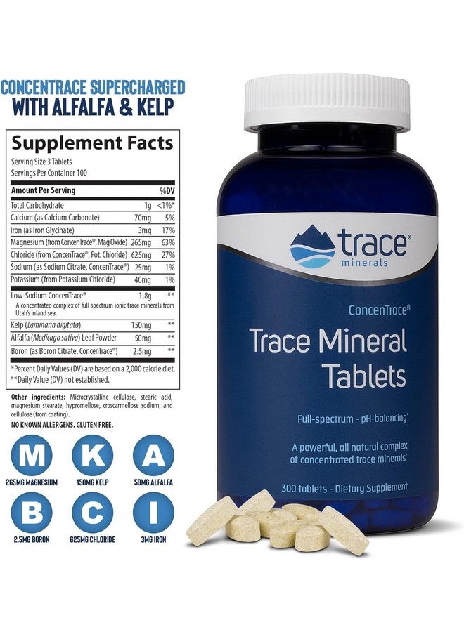 تراس مينيرالز أقراص المعادن النادرة ConcenTrace Trace Minerals - مكمل غذائي لدعم العظام والمفاصل - يساعد على ترطيب الجسم واستعادة الإلكتروليت - 300 قرص (100 وجبة) - Image 2
