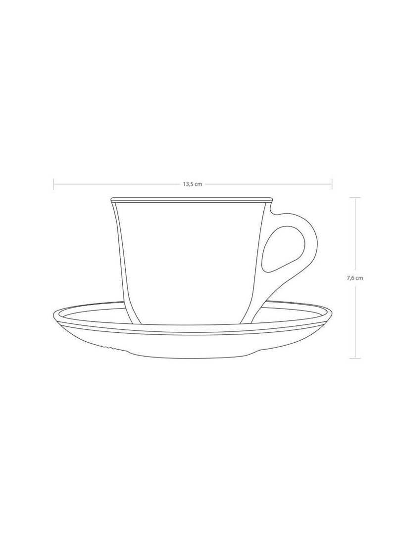 Pasabahce 12 Pieces Marmara Cup And Saucer Set 6 Pieces Cup 175 Ml And 6 Pieces Plate Clear - Image 4