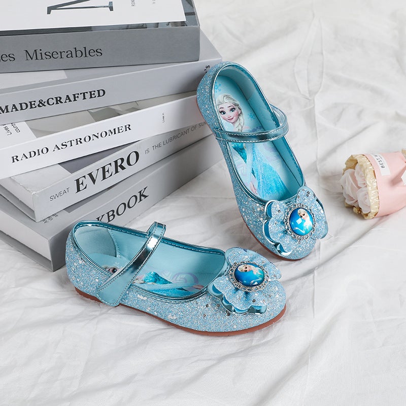 Girls' Shoes For , Elsa Frozen Princess Crystal Soft-Soled Single Shoes, Elsa Children'S Leather Shoes, Kids' Shoes - Image 3