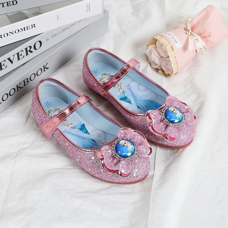 Girls' Shoes For , Elsa Frozen Princess Crystal Soft-Soled Single Shoes, Elsa Children'S Leather Shoes, Kids' Shoes - Image 4