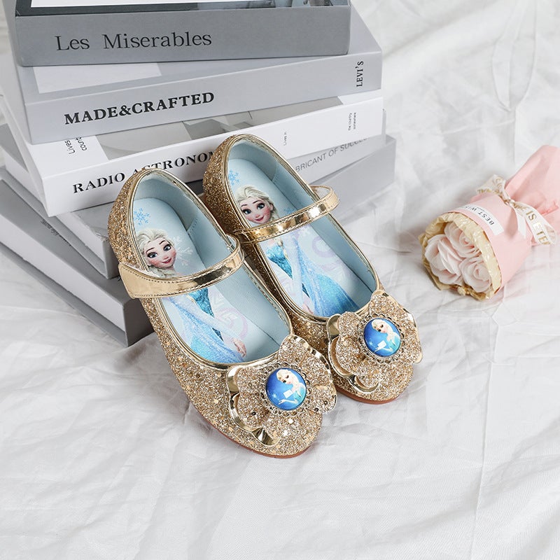 Girls' Shoes For , Elsa Frozen Princess Crystal Soft-Soled Single Shoes, Elsa Children'S Leather Shoes, Kids' Shoes - Image 5