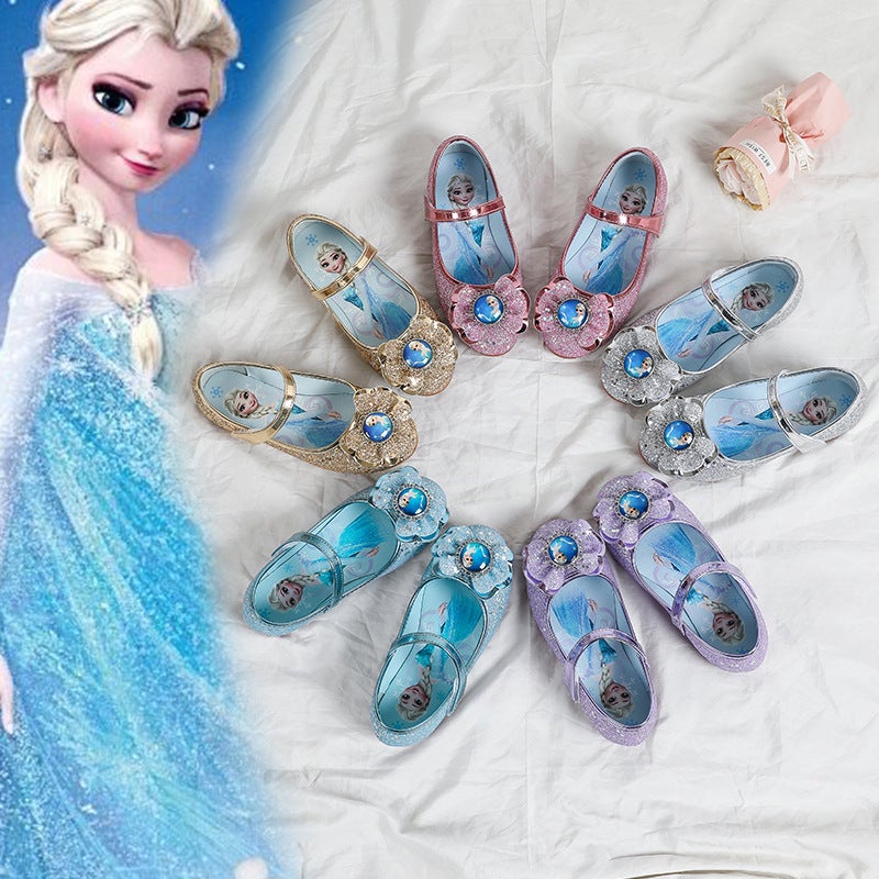 Girls' Shoes For , Elsa Frozen Princess Crystal Soft-Soled Single Shoes, Elsa Children'S Leather Shoes, Kids' Shoes - Image 2