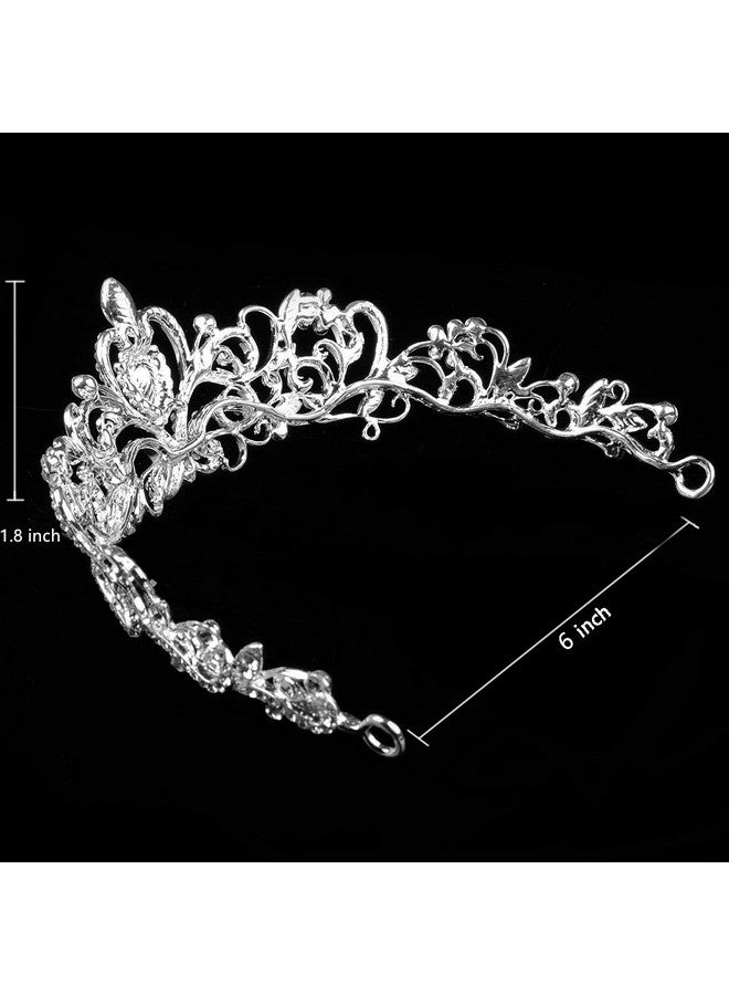 Vofler تاج كريستالي فضي إكليل رأس مزين بحجر الراين مجوهرات شعر ديكور للنساء والفتيات الصغيرات العروس الأميرة حفلة عيد الميلاد الزفاف المسابقة حفلة الهالوين - Image 5