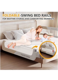 MIXDE Toddler Bed Rails for Crib, Foldable Bed Rail for Toddlers, Portable Bed Rails Guard Bumper for Kids, Safe Bed Side Rail for Twin, Queen, King, Full Size Beds  - Image 2