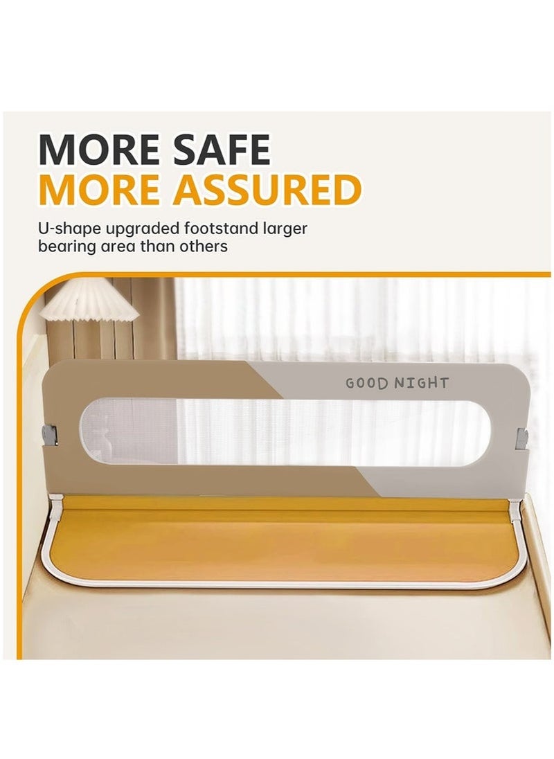 MIXDE - Toddler Bed Rails for Crib, Foldable Bed Rail for Toddlers, Portable Bed Rails Guard Bumper for Kids, Safe Bed Side Rail for Twin, Queen, King, Full Size Beds - Image 1