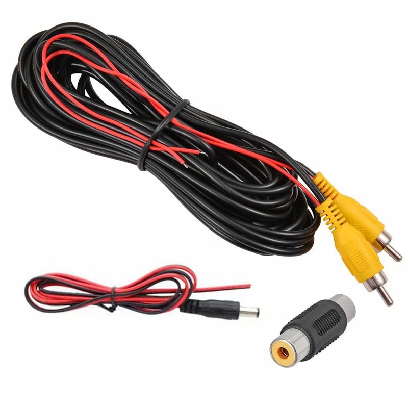 DALLUX Backup Camera RCA Video Cable,Car Reverse Rear View Camera with Detection Wire(33FT/10m),AV Extension Cable with RCA Video Female to Female Coupler and Power Cable - Image 1