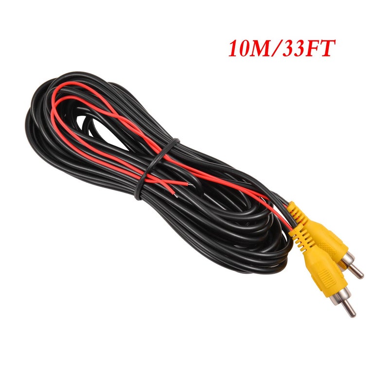 DALLUX Backup Camera RCA Video Cable,Car Reverse Rear View Camera with Detection Wire(33FT/10m),AV Extension Cable with RCA Video Female to Female Coupler and Power Cable - Image 2