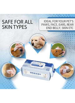 SKY-TOUCH Dog Wipes 80pcs, Large Pet Grooming Wipes for Dogs & Cats, for full body, eye wipes, ear wipes, Paws, & body Unscented (1 pack  - Image 3