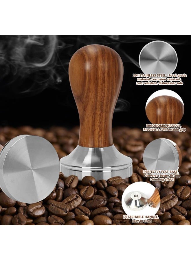 Y-Step 14 PCS Coffee Tamper Set, Espresso Accessories Kit Barista Kit, with Espresso Tamper 51mm, Frothing Pitcher, Tamper Mat, Latte Art Pen, Coffee Stirrer, Sandalwood Tamper for Espresso Machine. - Image 3