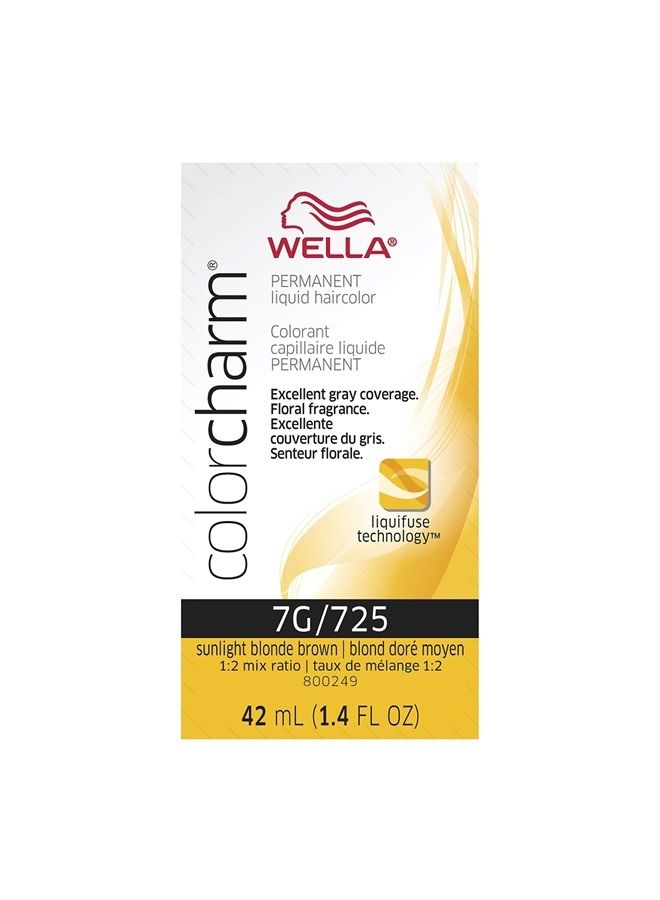 WELLA Color Charm صبغة شعر سائلة دائمة لتغطية الشيب، 7G أشقر بني ضوء الشمس - Image 1