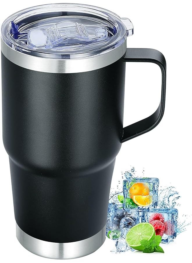 Zaboon - Mug 900Ml Stainless Steel Tumbler With Handle And Lid Vacuum Insulated Double Wall Vacuum Travel Coffee Mug Leakproof Coffee Cups Reusable (Black) - Image 1