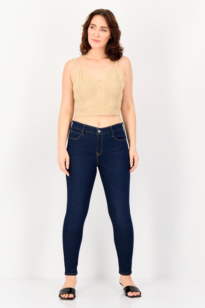 Levi's جينز دنيم ضيق للنساء، غسول، أزرق داكن - Image 4