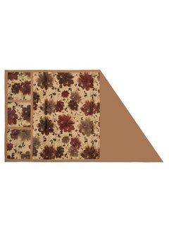 Kuber Industries Kuber Industries Flower Print PVC Fridge Top Cover with 6 Utility Side Pockets (Beige)  - Image 3