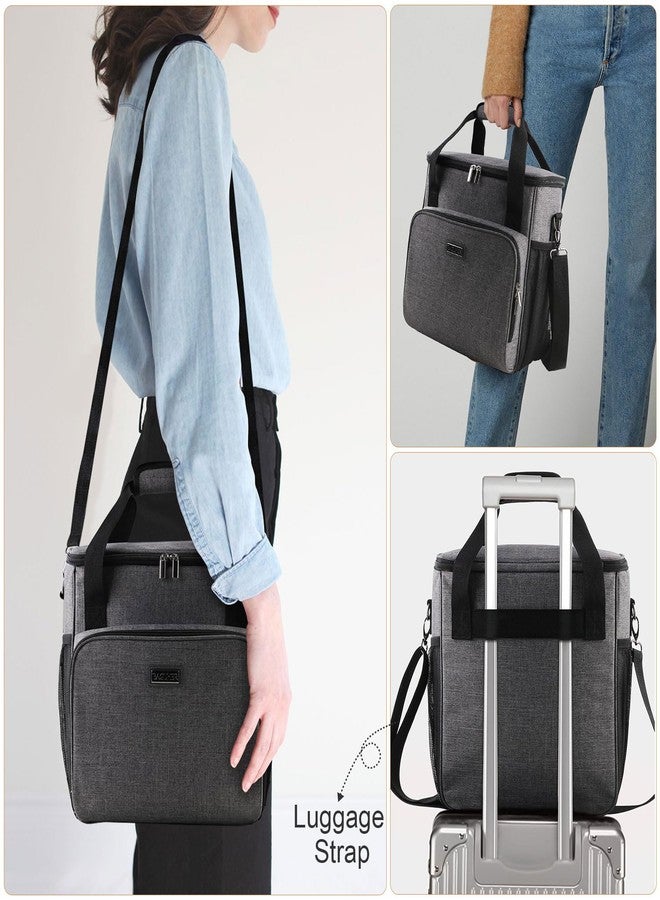 BAGLHER حقيبة سفر لماكينة صنع القهوة من BAGLHER، متوافقة مع Keurig K-Slim وKeurig K-Supreme وغيرها من الملحقات، حقيبة محمولة لماكينة صنع القهوة مزودة بحزام كتف للسفر، رمادي - Image 5