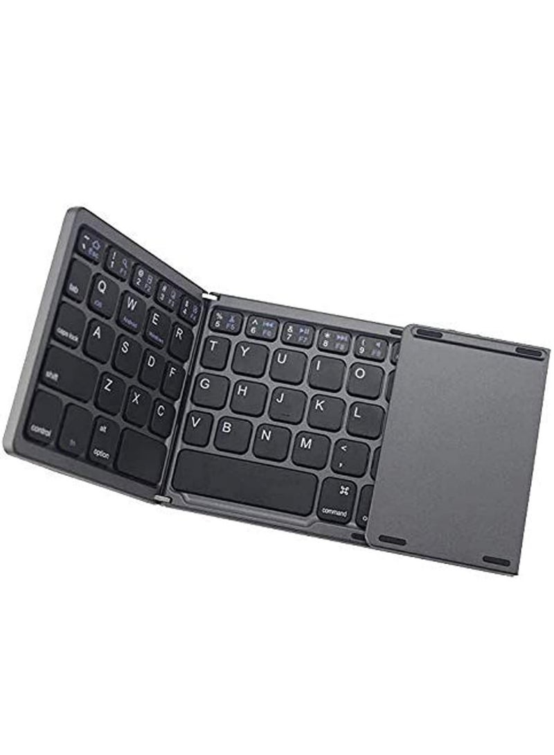 ELTRAZONE Ultra Thin Mini Bluetooth 3.0 Foldable Keyboard Wireless Folding BT With Touchpad Keyboard compatible with Tablet PC Laptop Mobilephone - Image 1