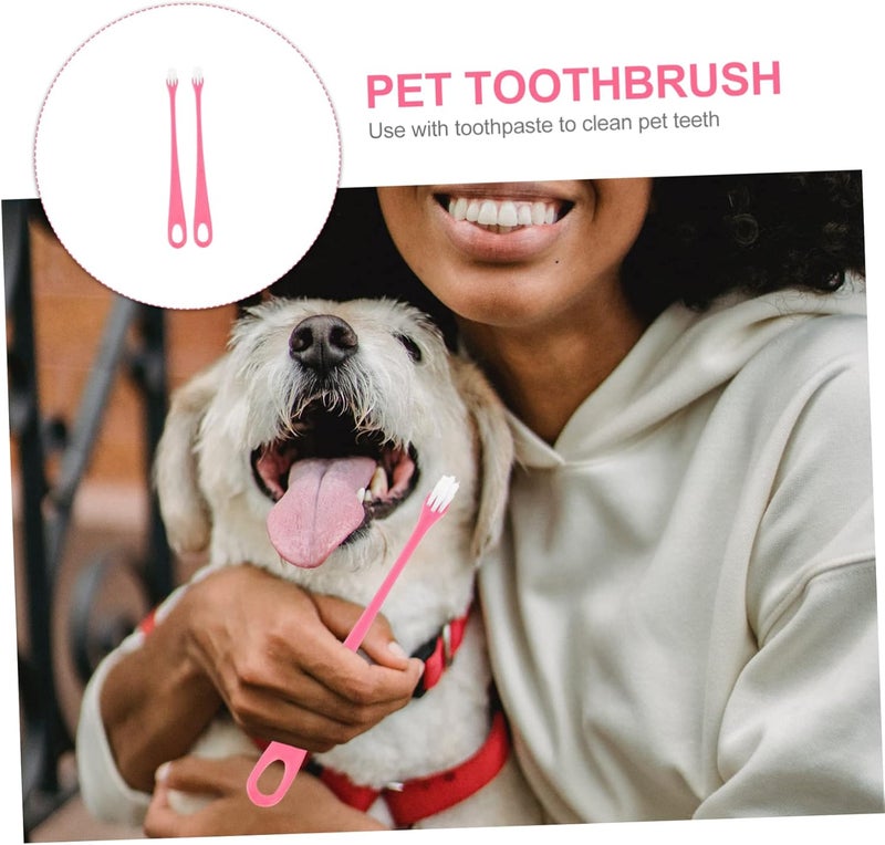 VICASKY 2pcs Ergonomic Handle Pet Toothbrush Super Soft Brush Dog Grooming Supplies - Image 3