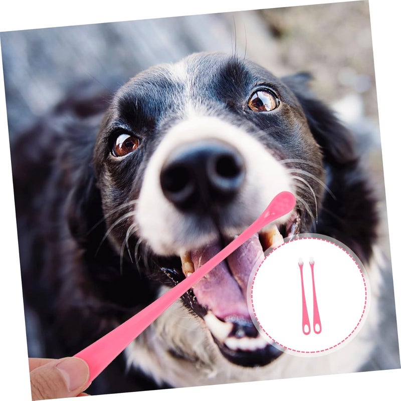 VICASKY 2pcs Ergonomic Handle Pet Toothbrush Super Soft Brush Dog Grooming Supplies - Image 4
