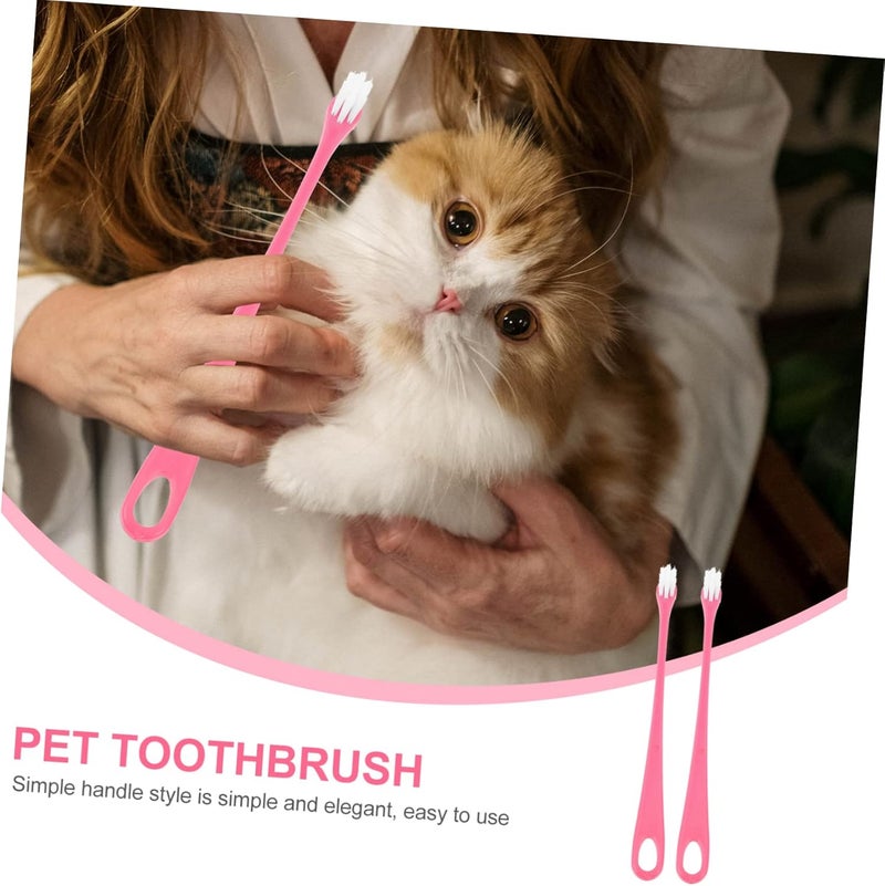 VICASKY 2pcs Ergonomic Handle Pet Toothbrush Super Soft Brush Dog Grooming Supplies - Image 5
